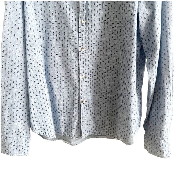 J. Crew Men’s Slim Chambray Long Sleeve Button Down Size XL Dot Print Preppy - Picture 4 of 11